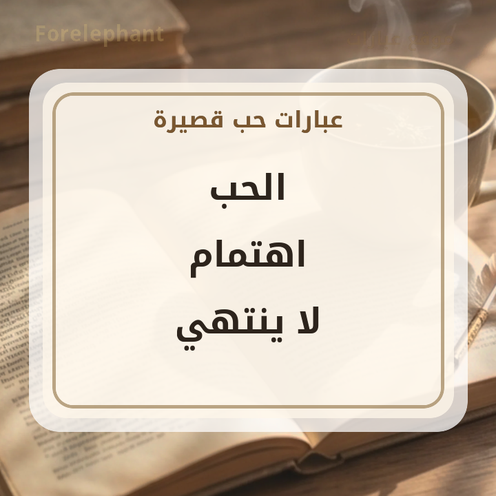 الحب اهتمام لا ينتهي