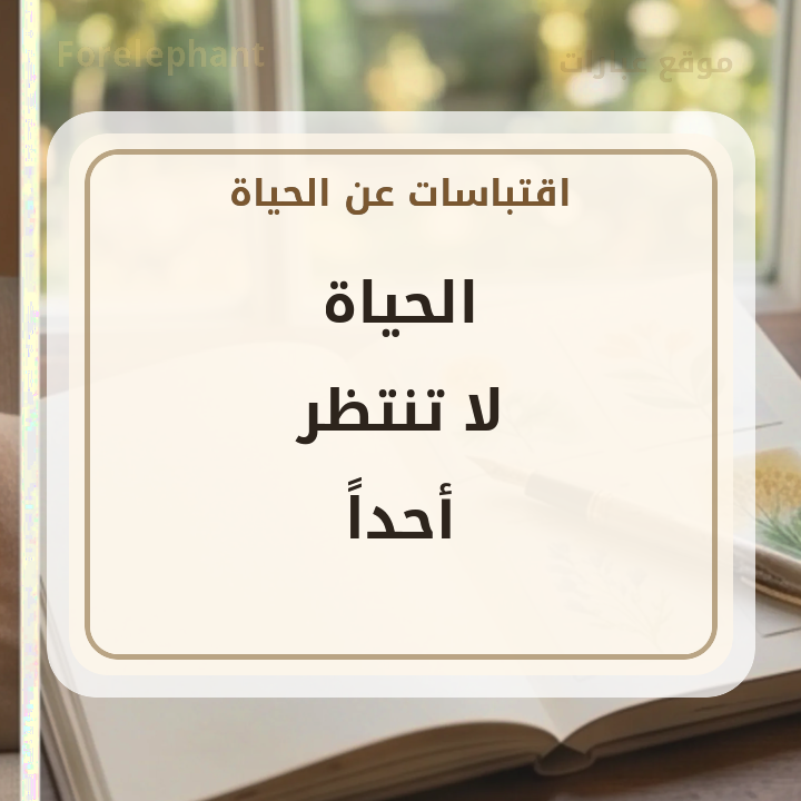 الحياة لا تنتظر أحدا