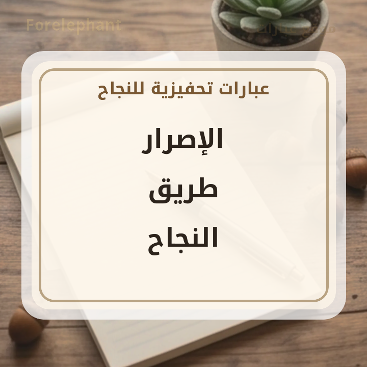 الإصرار طريق النجاح
