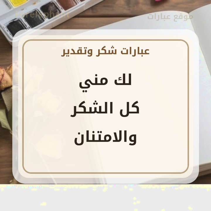 لك مني كل الشكر والامتنان