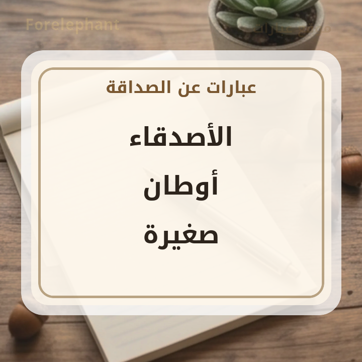 الأصدقاء أوطان صغيرة