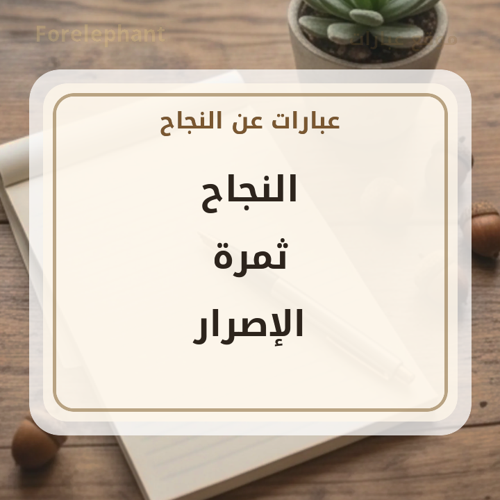 النجاح ثمرة الإصرار